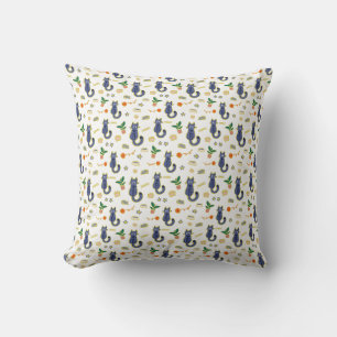 Watercolor Cute Cats Pattern Cushion