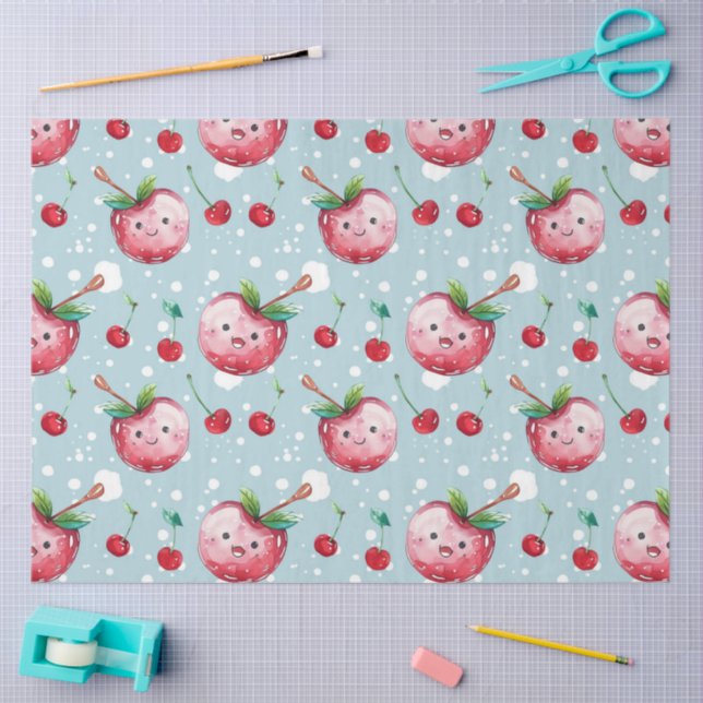 Watercolor Cute Cherry Decoupage Art Tissue Paper (Craft)