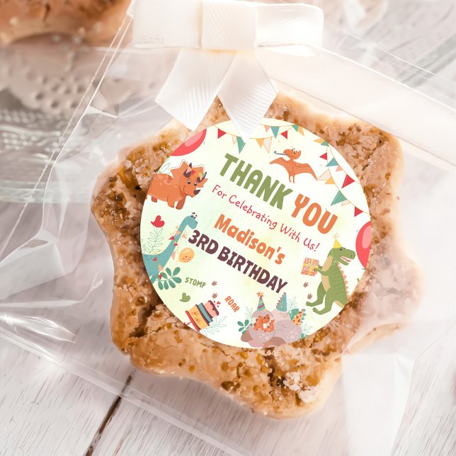 Watercolor Cute Dinosaur Birthday Party Sticker (Creator Uploaded)