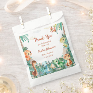 Watercolor Cute Dinosaur Boy Baby Shower Favour Bags