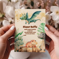 Watercolor Cute Dinosaur  Diapper Raffle