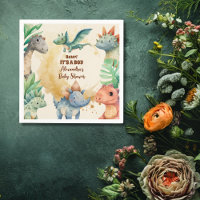 Watercolor Cute Dinosaur Greenery Boy Baby Shower