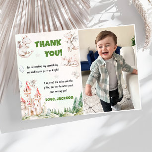 Watercolor Cute Dragon Birthday Thank You Card