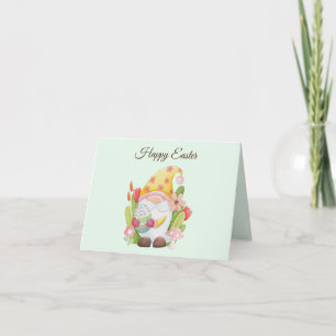 Watercolor Cute Easter Gnome  Card