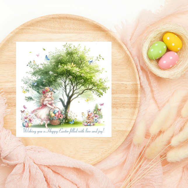 Watercolor Cute Easter Spring Fairy Holiday Card (Creator Uploaded)
