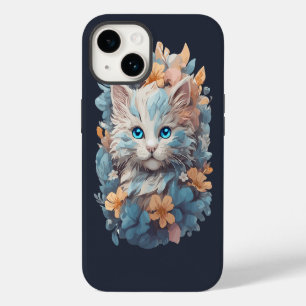 Watercolor Cute Floral Cat Splash iPhone 14 Case
