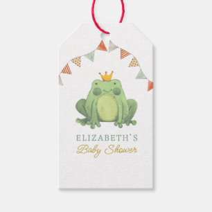 Watercolor Cute Frog Baby Shower Gift Tags