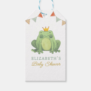 Watercolor Cute Frog Baby Shower Gift Tags