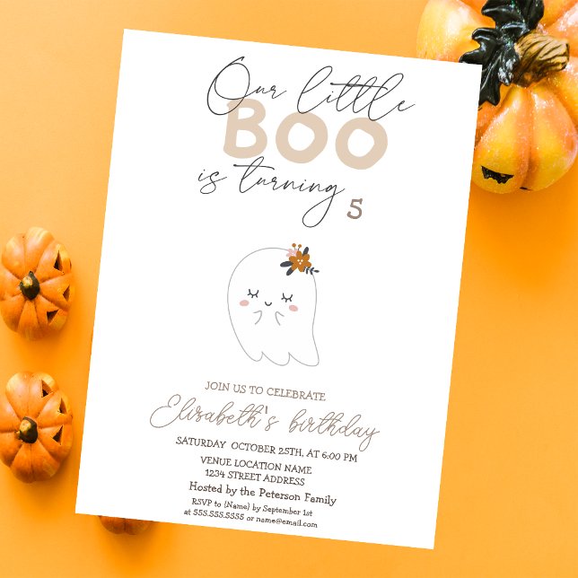 Watercolor Cute Ghost Boo Halloween Invitation (Creator Uploaded)
