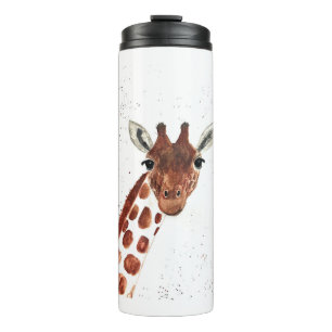 Watercolor Cute Giraffe animal Safari Jungle  Thermal Tumbler