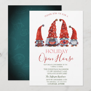 Watercolor Cute Gnomes Open House    Invitation