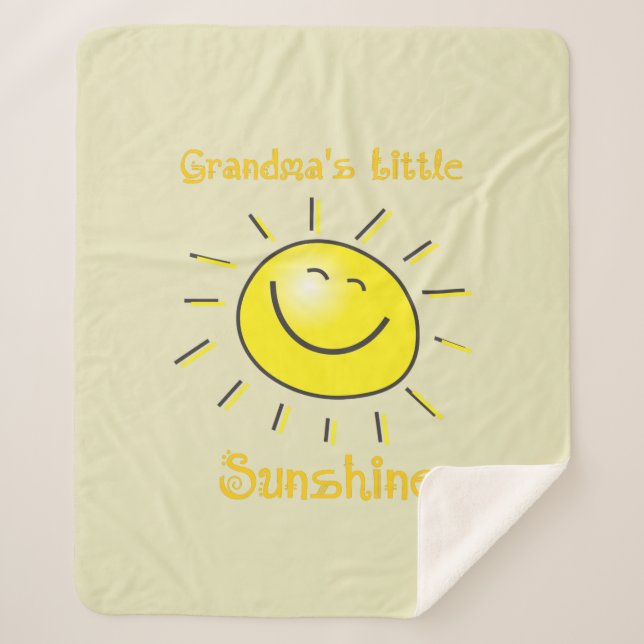 Watercolor Cute Grandma's Little Sunshine  Sherpa Blanket (Front)