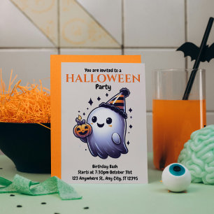 Watercolor Cute Halloween   Invitation