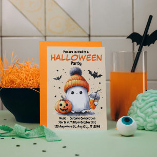Watercolor Cute Halloween   Invitation