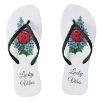 Watercolor Cute Ladybird With Blue Wild Flowers