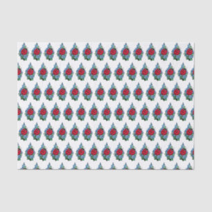 Watercolor Cute Ladybug With Blue Wild Flowers Tissue Paper