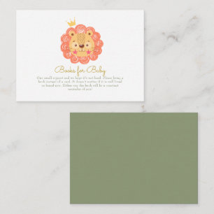 Watercolor cute lion Books for Baby Enclosure Card
