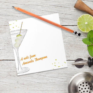 Watercolor Cute Martini Cocktails Personalised Notepad