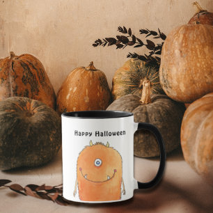 Watercolor Cute Monster Happy Halloween  Mug