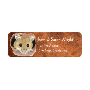 Watercolor Cute Mouse Animal Address