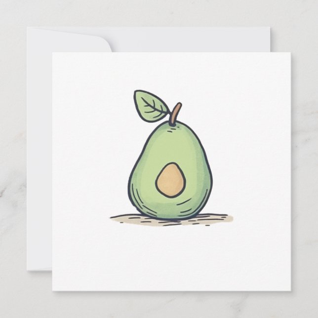 Watercolor Cute Pear  Holiday Card (Front)