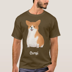 Watercolor Cute Pembroke Welsh Corgi Puppy Dog Lov T-Shirt