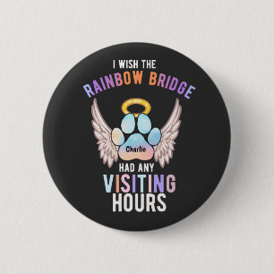 Watercolor Cute Pet Paw Dog Cat Memorial Wings 6 Cm Round Badge