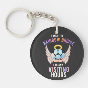 Watercolor Cute Pet Paw Dog Cat Memorial Wings Key Ring