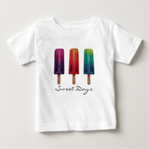 Watercolor Cute Popsicle Ice Creams Baby T-Shirt