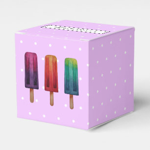 Watercolor Cute Popsicle Ice Creams Favour Box