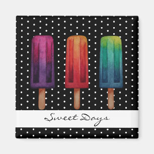 Watercolor Cute Popsicle Ice Creams Magnet