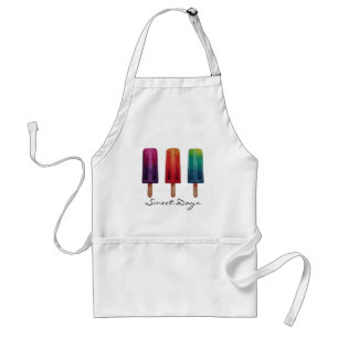 Watercolor Cute Popsicle Ice Creams Standard Apron