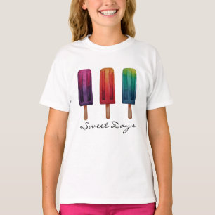 Watercolor Cute Popsicle Ice Creams T-Shirt
