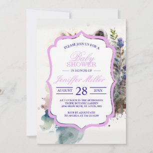 Watercolor Cute Racoon Spring Flowers             Invitation