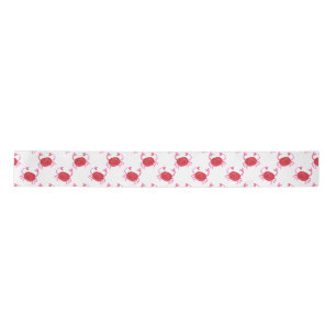 watercolor cute red crabs ribbon satin ribbon