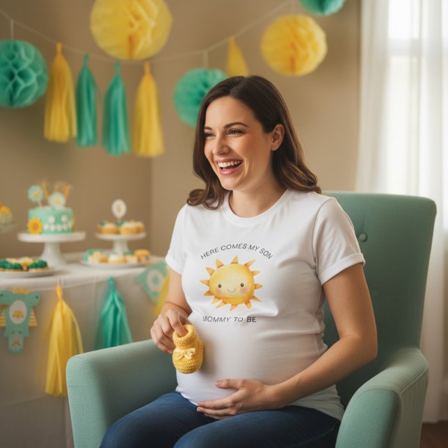 Watercolor cute simple Sun Mommy to Be Tee (Creator Uploaded)