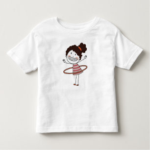 Watercolor Cute Stick Girl Big Smile Beautiful Toddler T-Shirt