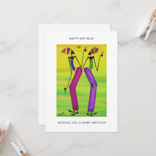 Watercolor Cute Tropical Summer Birthday Card