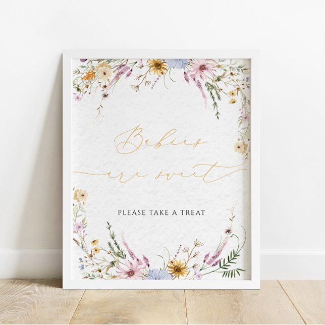 Watercolor Cute Wildflowers Babies are Sweet Sign (Creator Uploaded)