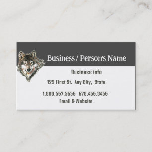 Watercolor Cute Wolf, Wolves Wildlife Animal Busin Business Card