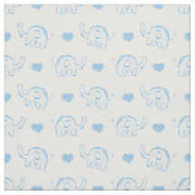 watercolor cuteblue baby elep elephants and hearts