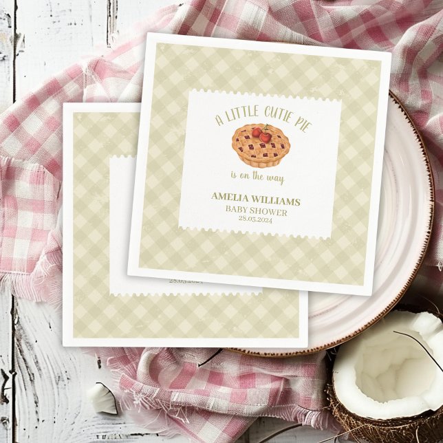 Watercolor Cutie Pie  Fall Baby Shower Napkin (Creator Uploaded)