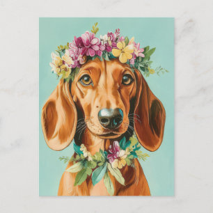 Watercolor Dachshund Postcard