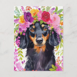 Watercolor Dachshund Postcard