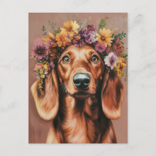 Watercolor Dachshund Postcard