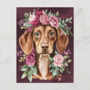 Watercolor Dachshund Postcard