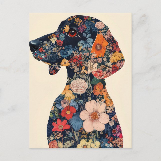 Watercolor Dachshund Postcard  (Front)