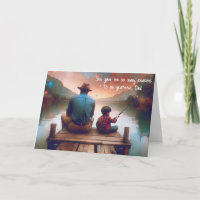 Watercolor Dad and Boy Fishing for Birthday