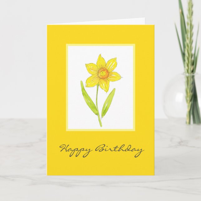Watercolor Daffodil 2 Card (Front)