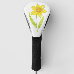 Watercolor Daffodil 2 Golf Balls Head Cover